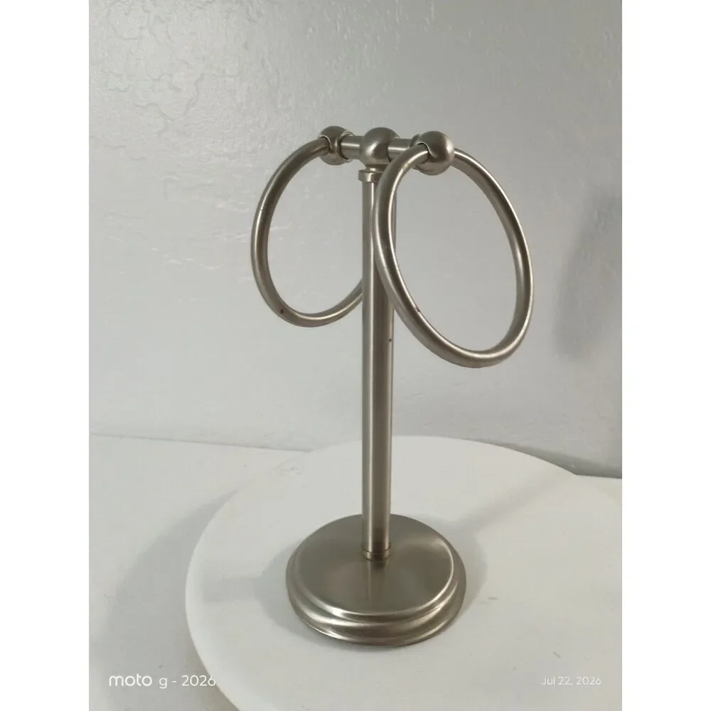 Vintage Silver Wire Tabletop Hand Towel Stand Holder